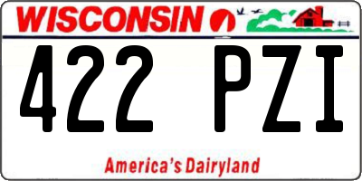 WI license plate 422PZI