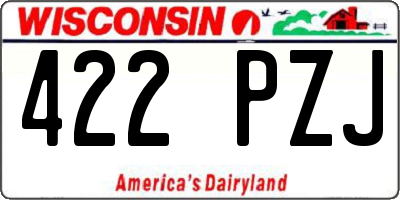 WI license plate 422PZJ