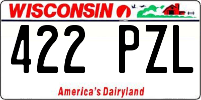 WI license plate 422PZL