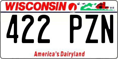WI license plate 422PZN