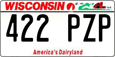 WI license plate 422PZP