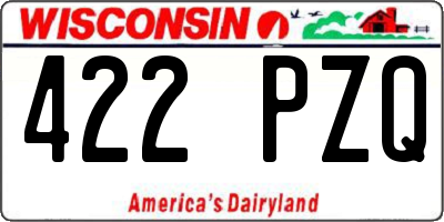 WI license plate 422PZQ