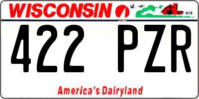 WI license plate 422PZR