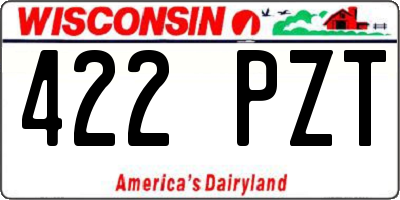 WI license plate 422PZT
