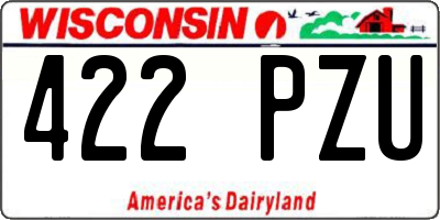 WI license plate 422PZU