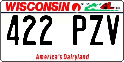 WI license plate 422PZV
