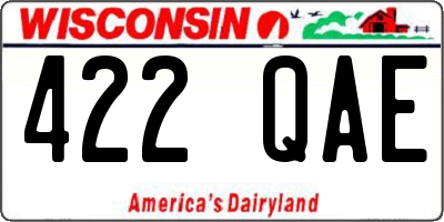 WI license plate 422QAE