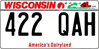 WI license plate 422QAH