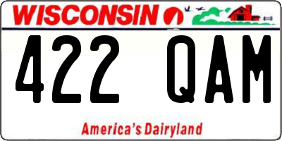 WI license plate 422QAM