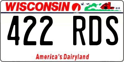 WI license plate 422RDS
