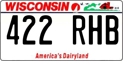 WI license plate 422RHB
