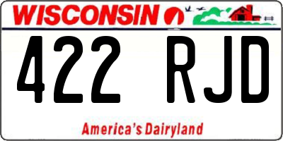 WI license plate 422RJD