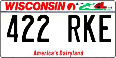 WI license plate 422RKE