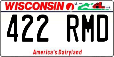WI license plate 422RMD