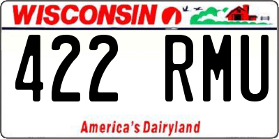 WI license plate 422RMU