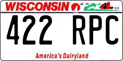 WI license plate 422RPC