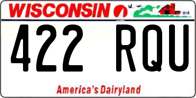 WI license plate 422RQU