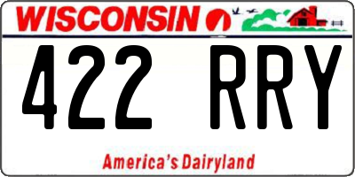 WI license plate 422RRY