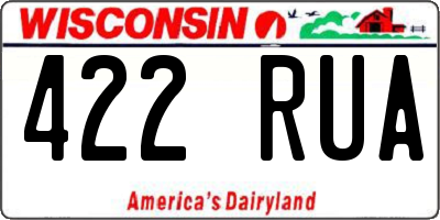 WI license plate 422RUA