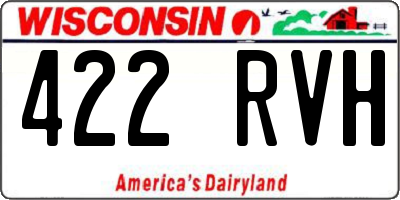 WI license plate 422RVH