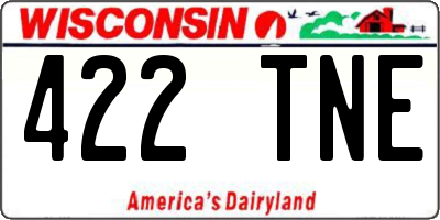 WI license plate 422TNE