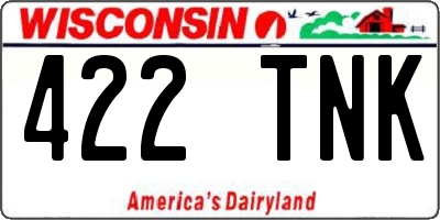 WI license plate 422TNK