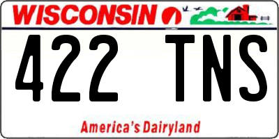 WI license plate 422TNS