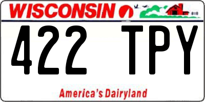 WI license plate 422TPY