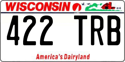 WI license plate 422TRB