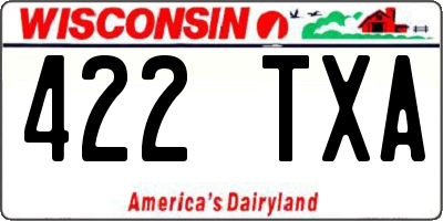 WI license plate 422TXA