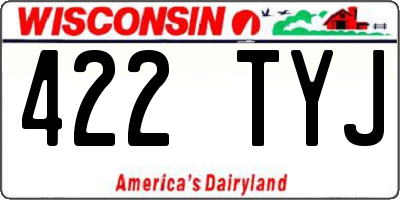 WI license plate 422TYJ