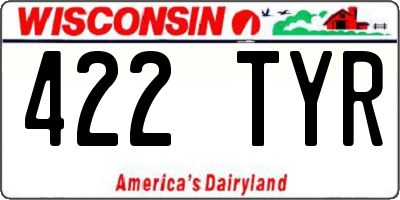 WI license plate 422TYR