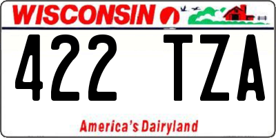 WI license plate 422TZA