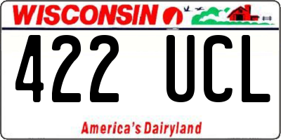 WI license plate 422UCL