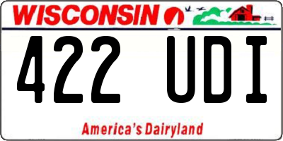 WI license plate 422UDI