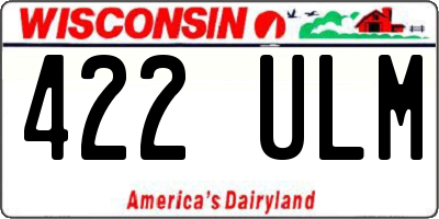 WI license plate 422ULM