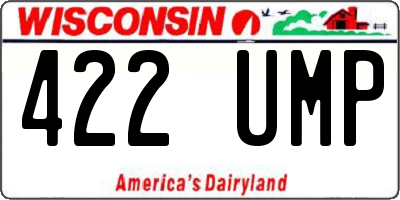 WI license plate 422UMP
