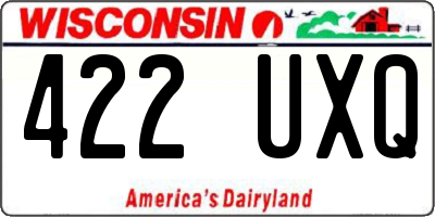WI license plate 422UXQ