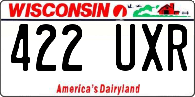 WI license plate 422UXR