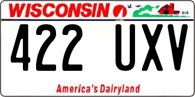 WI license plate 422UXV