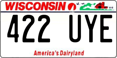 WI license plate 422UYE