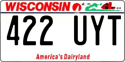 WI license plate 422UYT