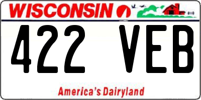 WI license plate 422VEB