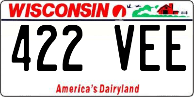 WI license plate 422VEE