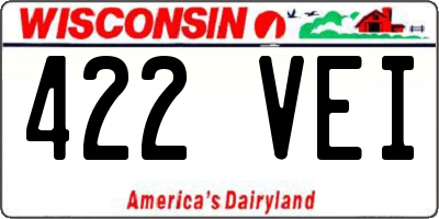 WI license plate 422VEI