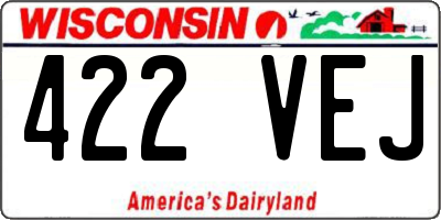 WI license plate 422VEJ