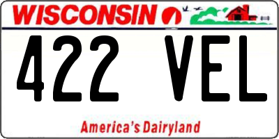 WI license plate 422VEL