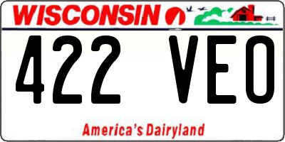 WI license plate 422VEO