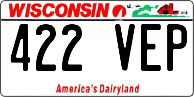 WI license plate 422VEP