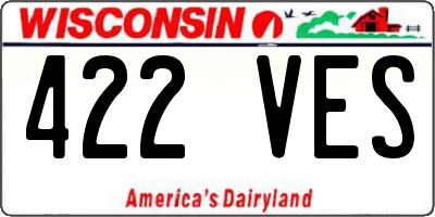 WI license plate 422VES